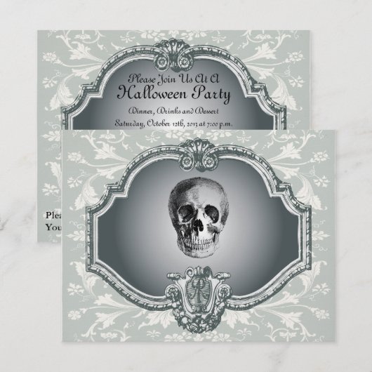 鏡ハロウィンの骨組 招待状 (正面/裏面)