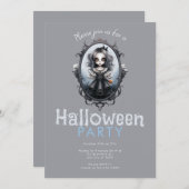 鏡ビクトリアンとゴシックの少女ハローウィンパーティ 招待状 (正面/裏面)