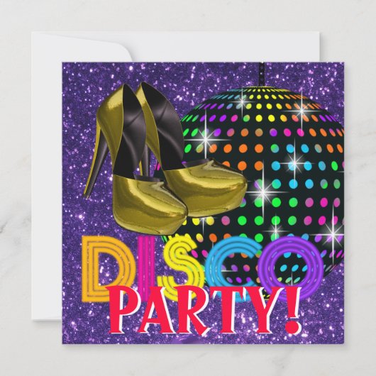 鏡ボールディスコダンスパーティー 招待状 (正面)