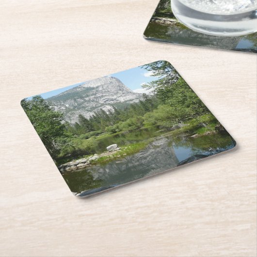 鏡レイクビューインヨセミテ国立公園 スクエアペーパーコースター (アングル)