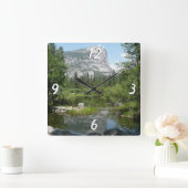鏡レイクビューインヨセミテ国立公園 スクエア壁時計 (ホーム)