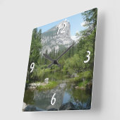 鏡レイクビューインヨセミテ国立公園 スクエア壁時計 (傾斜)