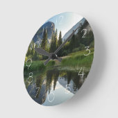 鏡レイク・ヨセミテ ラウンド壁時計 (傾斜)