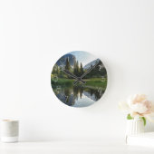 鏡レイク・ヨセミテ ラウンド壁時計 (ホーム)