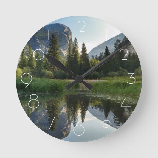 鏡レイク・ヨセミテ ラウンド壁時計 (正面)