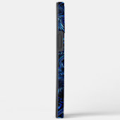 鏡像化された花と蝶が濃い青色で形成 Case-Mate iPhoneケース (裏面 / 右)