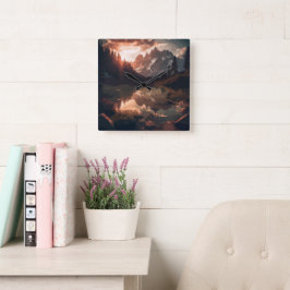 鏡山脈 スクエア壁時計