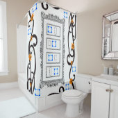 鏡抽象芸術模様シャワーカーテンホワイト シャワーカーテン (インサイチュ)