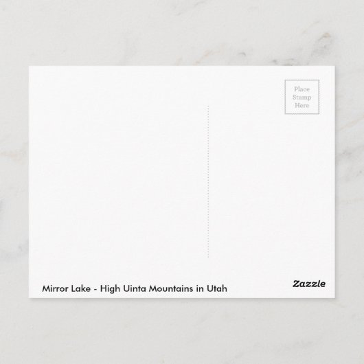 鏡湖 – ユタハイウインタ山脈はがき ポストカード (裏面)