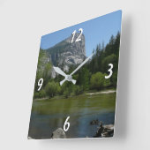 鏡湖IIヨセミテ国立公園 スクエア壁時計 (傾斜)