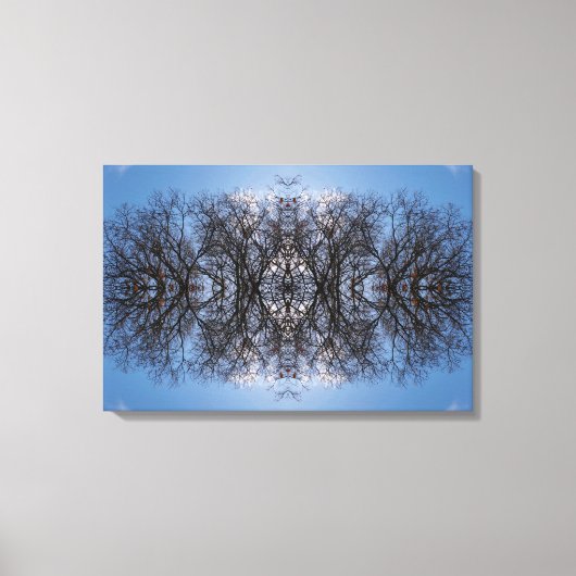 鏡画像のツリーパターン キャンバスプリント (正面)