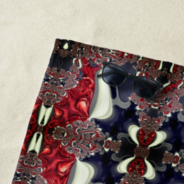 鏡画像の繰り返し形状を生成，白 ビーチタオル