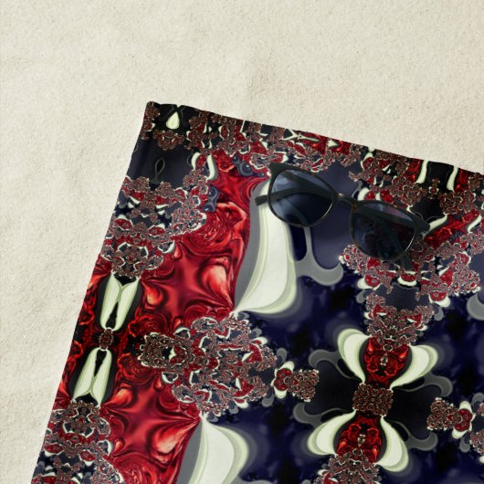 鏡画像の繰り返し形状を生成，白 ビーチタオル (インサイチュ)