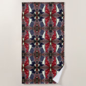 鏡画像の繰り返し形状を生成，白 ビーチタオル (正面)