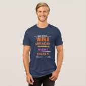 鏡破断図ユーモアのあるT型男性へ トライブレンドＴシャツ (正面全面)