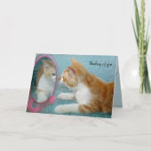 鏡考えるを見ているキミの猫 カード (正面)