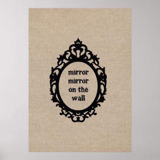 鏡鏡オンザウォールヴィンテージタイポグラフィシック ポスター (正面)