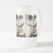 鏡鏡ヴィンテージエロティカピンアップガール フロストグラスビールジョッキ (正面右)