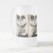 鏡鏡ヴィンテージエロティカピンアップガール フロストグラスビールジョッキ (正面左)