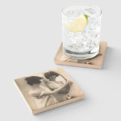 鏡鏡ヴィンテージEroticaプレコードピンアップガール ストーンコースター (横)