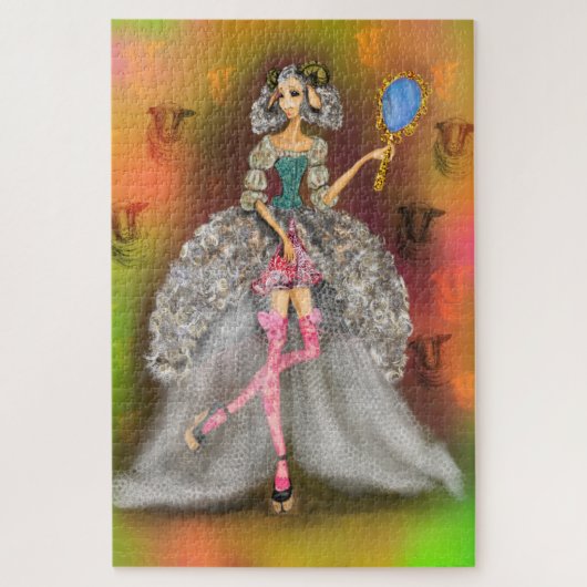鏡鏡 – レディーラム – 抽象芸術絵画ズアート ジグソーパズル (縦)