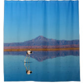 鏡面フラミンゴ シャワーカーテン (正面)