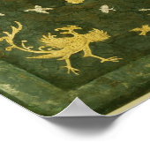 鏡、ブロンズ、漆塗り背面 ポスター (角)