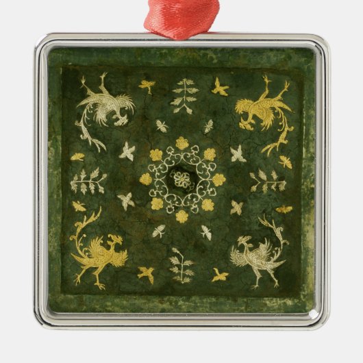 鏡、ラッカーを塗られるの青銅 メタルオーナメント (正面)