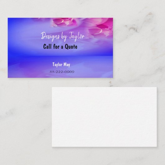 鏡、反射、紫、フローラ名刺 名刺 (正面/裏面)