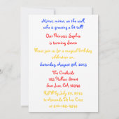 鏡、壁の王女招待状の鏡 招待状 (裏面)