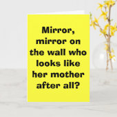 鏡、彼女のmのように…見える壁の鏡 カード (黄色い花)