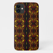 鏡-金ゴールドと暗い部分を持つ赤い曲線のトレース Case-Mate iPhoneケース (裏面)