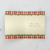 鐘およびヒイラギが付いているイタリアンなクリスマスカード シーズンカード (内部)