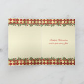 鐘およびヒイラギが付いているドイツのクリスマスカード シーズンカード (内部)