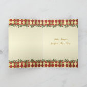 鐘およびヒイラギが付いているポルトガルのクリスマスカード シーズンカード (内部)