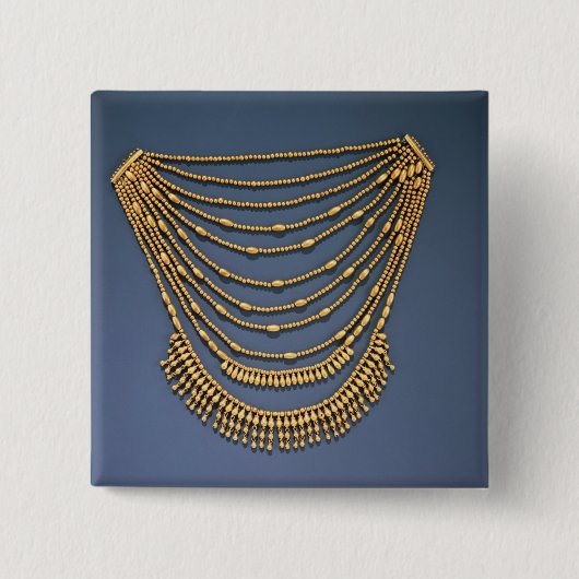 鐘が付いているネックレス 缶バッジ (正面)