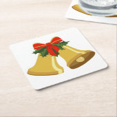 鐘が鳴っている スクエアペーパーコースター (アングル)