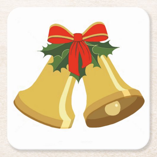 鐘が鳴っている スクエアペーパーコースター (正面)