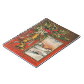 鐘とのヴィンテージのクリスマス ノートブック (左側)