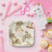 鐘と葉素朴の飾り付き聖降誕祭 ペーパープレート (パーティー)