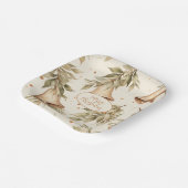 鐘と葉素朴の飾り付き聖降誕祭 ペーパープレート (傾斜あり)