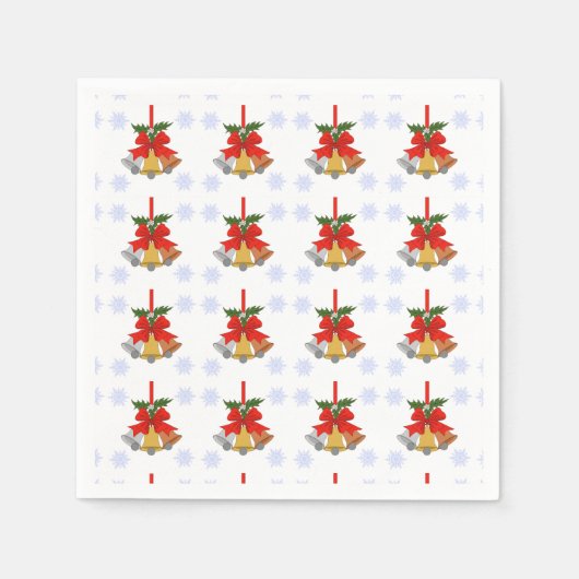 鐘と雪 スタンダードカクテルナプキン (正面)