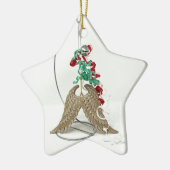 鐘のリングは、天使彼の翼の金ゴールドの羽を得ます セラミックオーナメント (左)