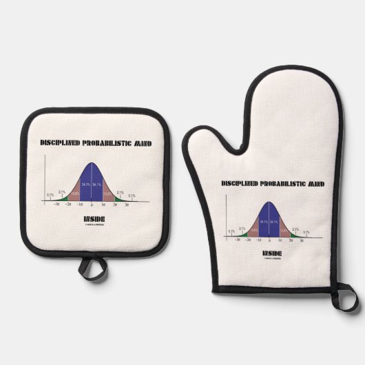 鐘の曲線の中で訓練された確率的な心 鍋つかみ&鍋敷きセット (正面)