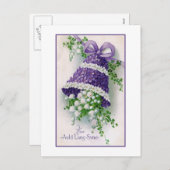 鐘の花のヴィンテージの新年 シーズンポストカード (正面/裏面)