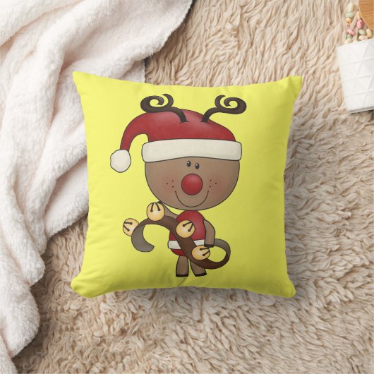 鐘を持つルディのトナカイ クッション (ブランケット)