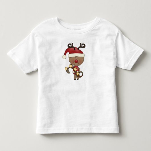 鐘を持つルディのトナカイ トドラーTシャツ (正面)