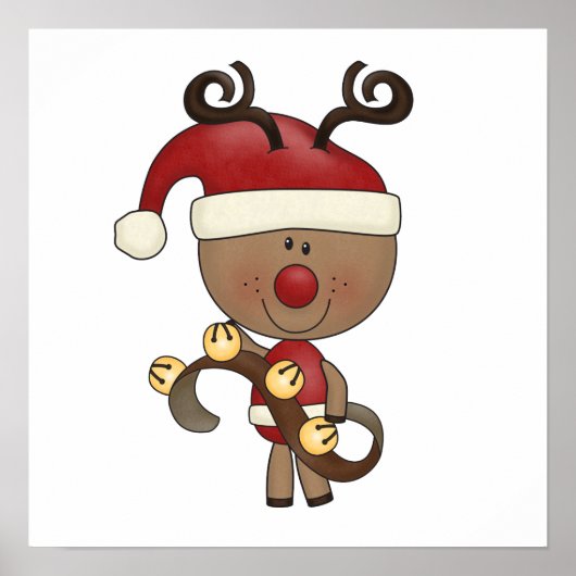 鐘を持つルディのトナカイ ポスター (正面)