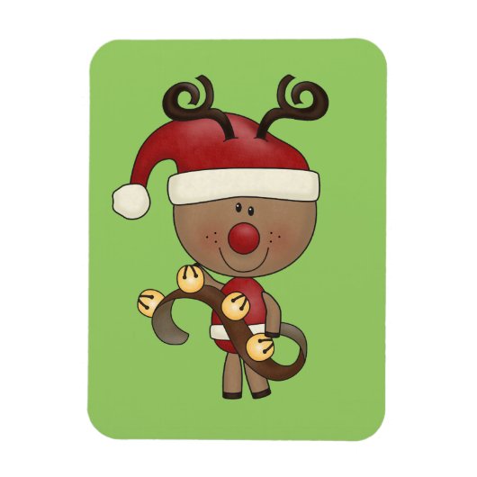 鐘を持つルディのトナカイ マグネット (縦)