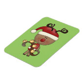 鐘を持つルディのトナカイ マグネット (左側)